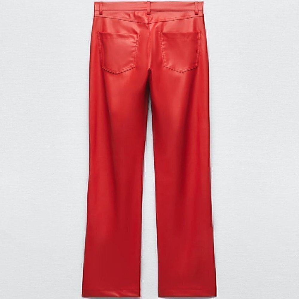 Zara FULL LENGTH FAUX LEATHER PANTS - Picture 3 of 7